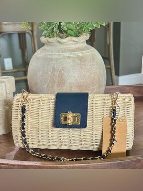 Brand New Tommy Bahama Resort Wicker Clutch